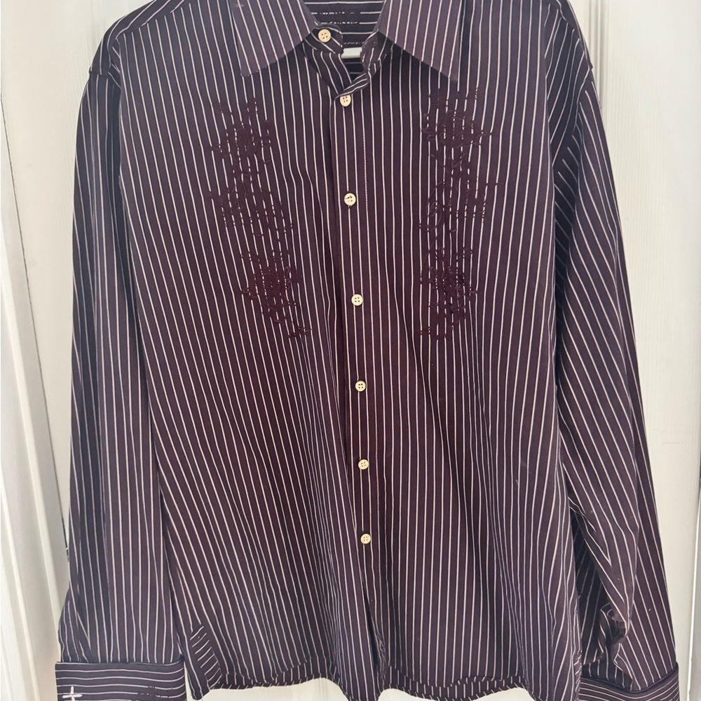 Men's Striped Purple Shirt